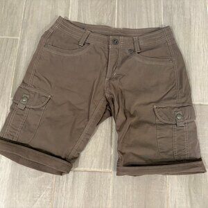 Kuhl Cargo Shorts Womens Size 4 Brown Bermuda Hiking Pockets Outdoor